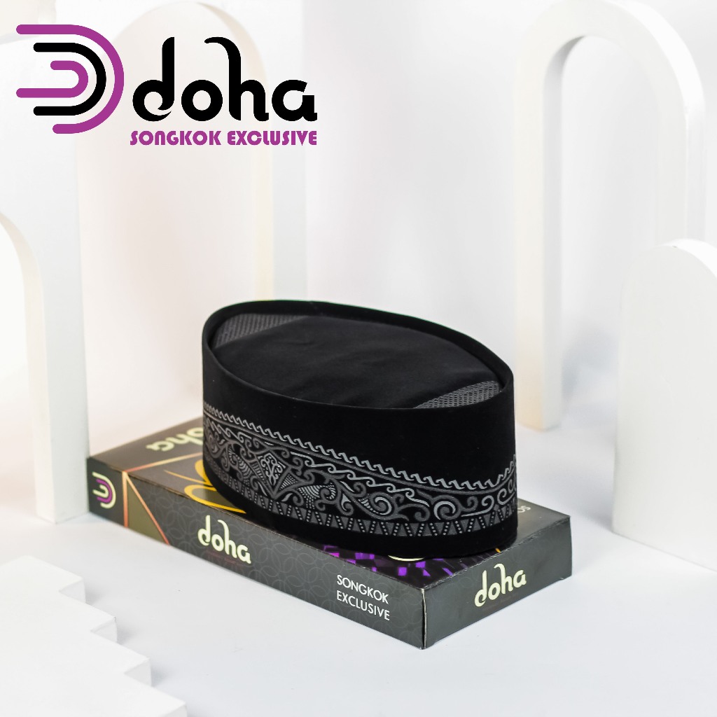 Sentosajaya_1 Peci Songkok Hitam Motif Batik Diamond Exclusive Bahan Bludru Premium Original By Doha