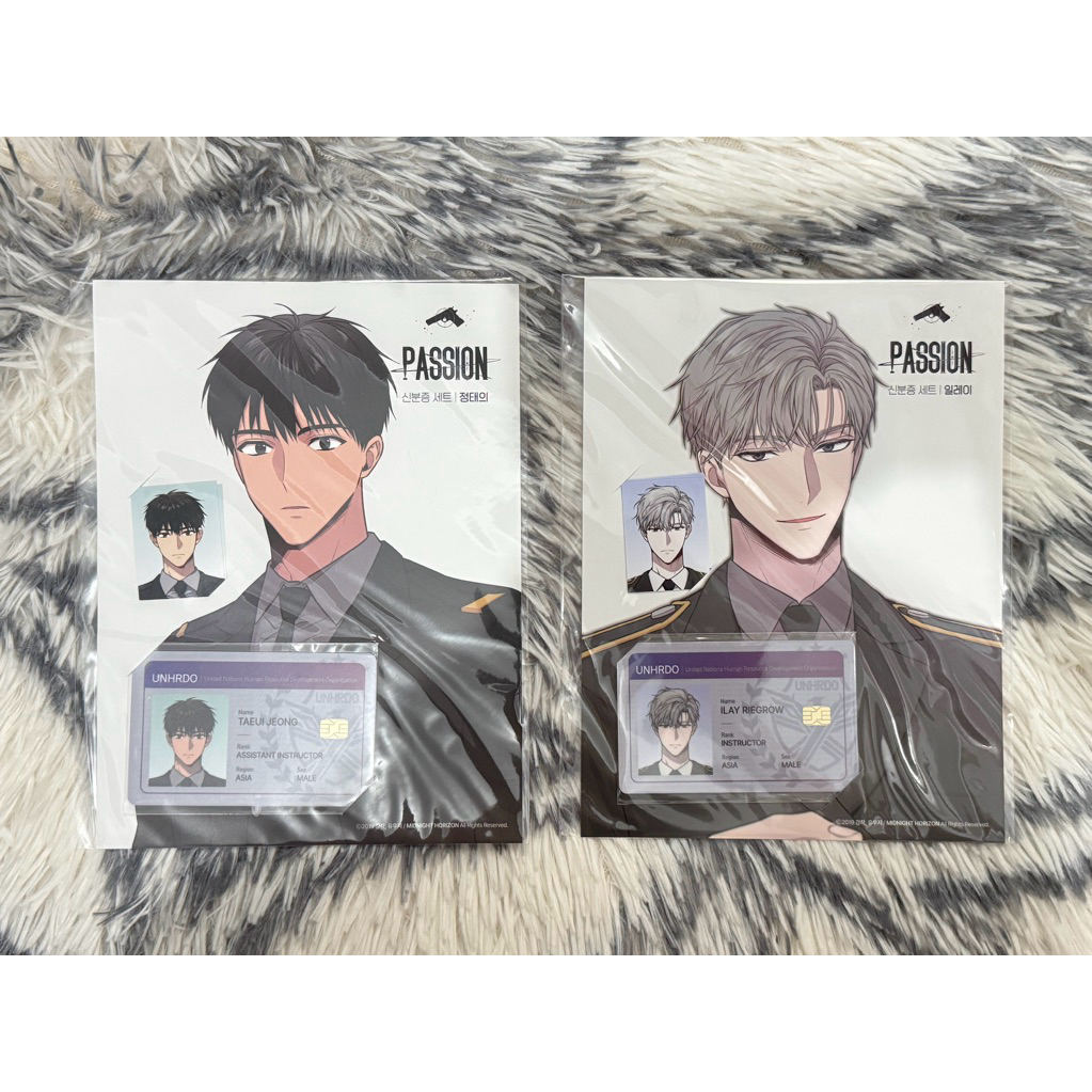 Official Merch Horizon Shop Passion Manhwa ID Card + Photo Ilay Riegrow & Jeong Taeui