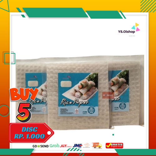 

Rice Paper KOTAK 300 g isi 30 lembar HALAL - Banh Trang 22cm - Kulit Lumpia Vietnam- Rice roll-