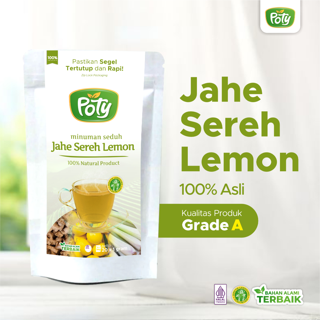 

LIVE Teh Jahe Serai Lemon Ginger Lemongrass Seduh Herbal JSR Organik Premium Poty