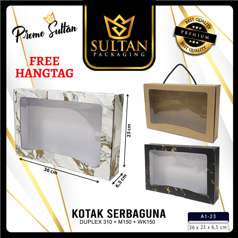 Kotak Kado Marble - Kotak Hampers Mika Transparan - Box Hadiah Souvenir - B49