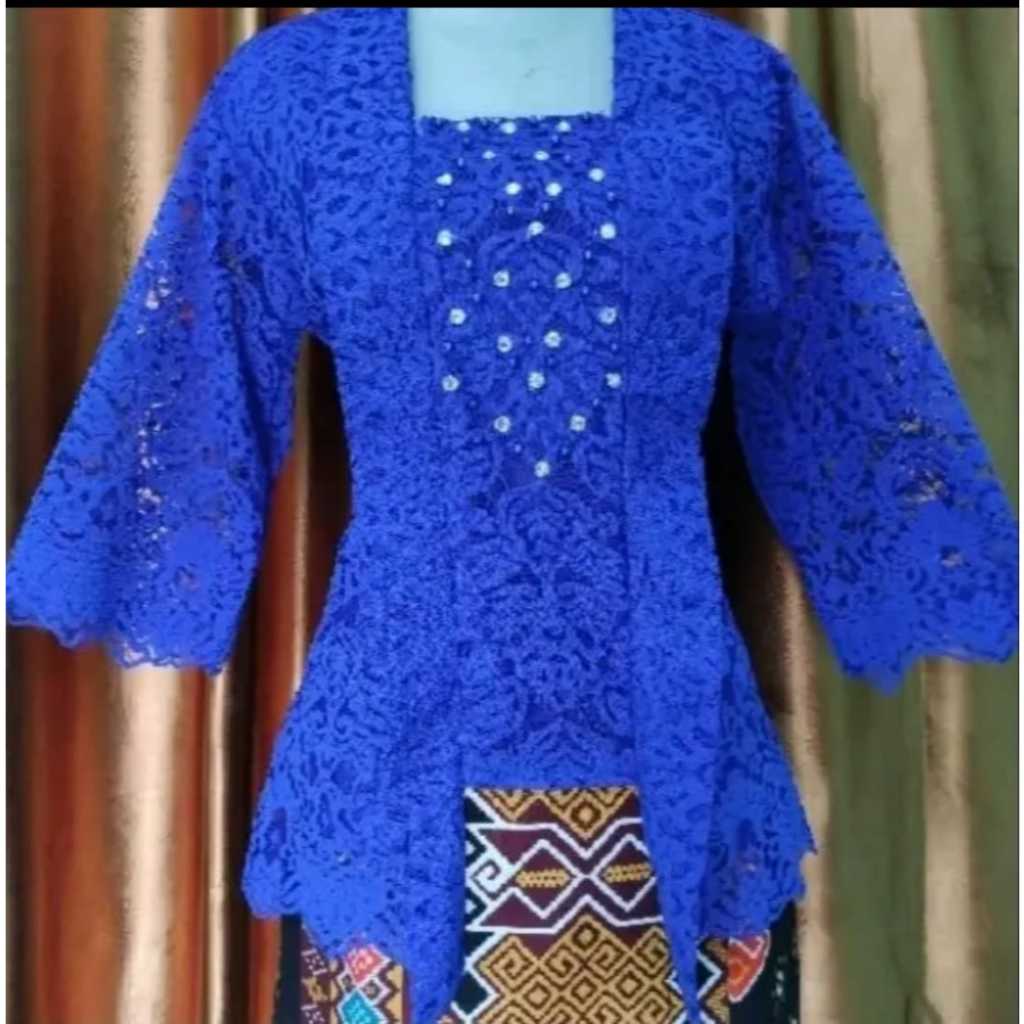 MJ_75 - Set Kebaya Kutu baru Modern Atasan Kebaya Brokat Nadira Tangan Pendek / Atasan Kebaya Kutu B
