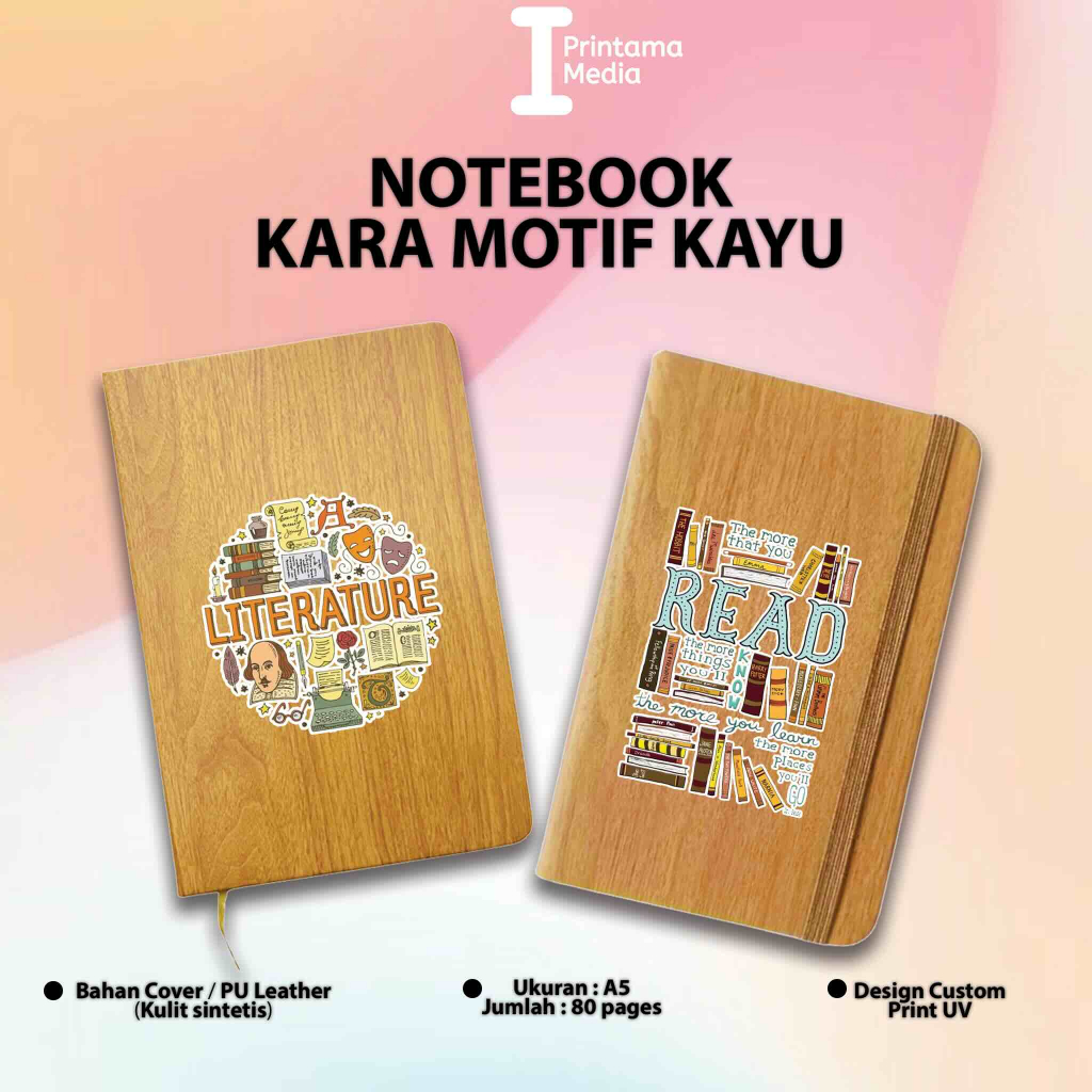 

Custom UV Kara Motif Kayu Agenda/Notebook A5 Cetak Full Color Buku Catatan Souvenir