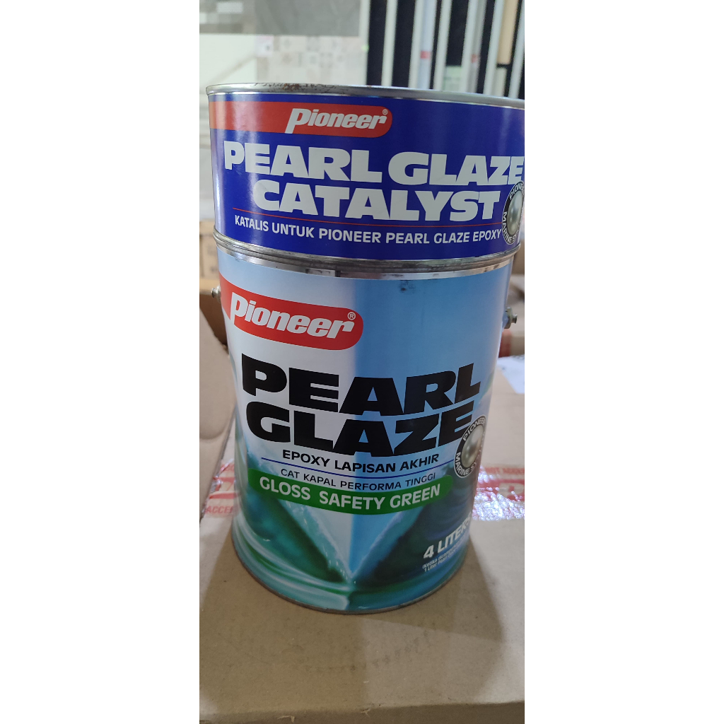 Cat kapal EPOXY PIONEER PEARL GLAZE SAFETY GREEN 4 LITERcat serbaguna cat besi cat kayu cat kapal an
