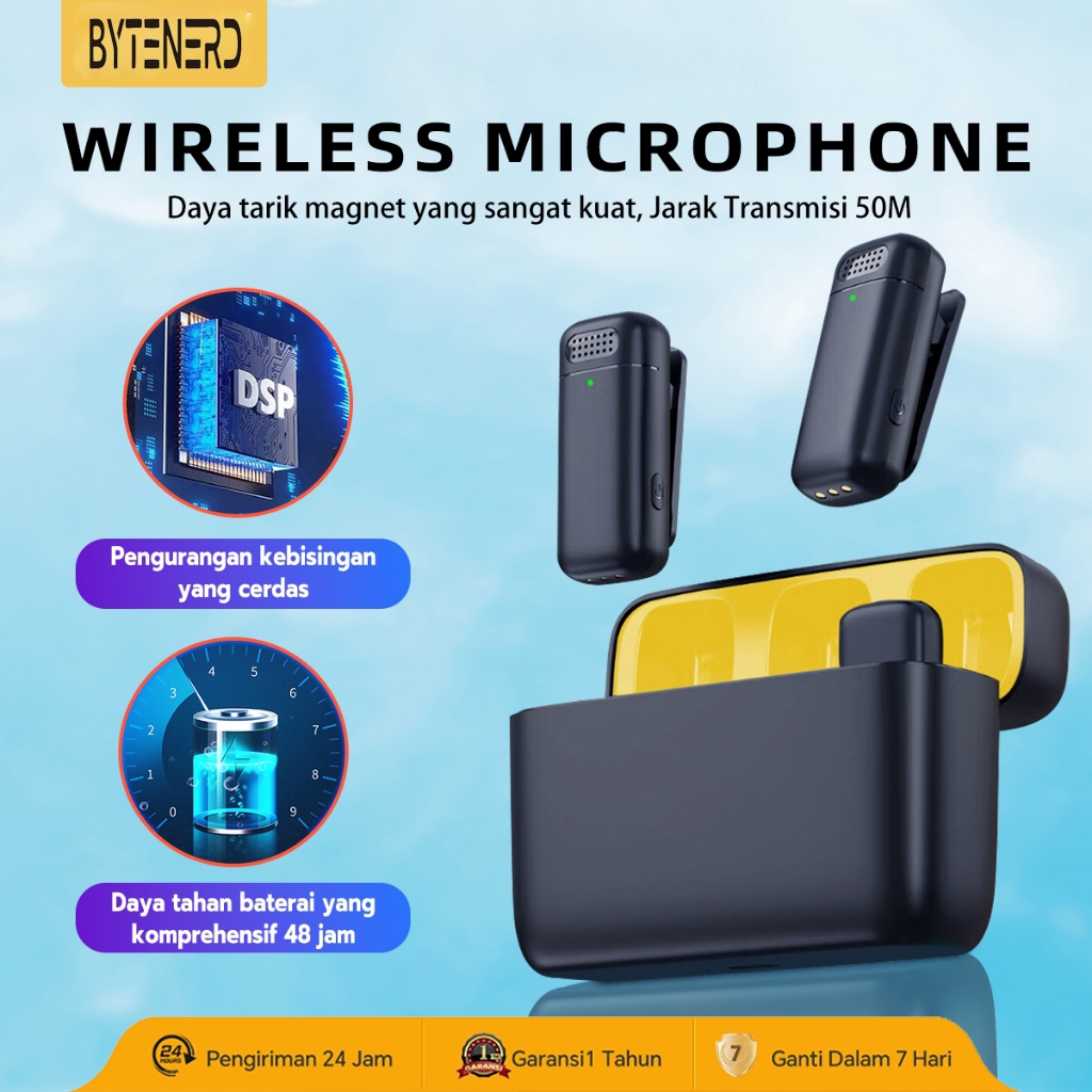 Microphone Bluetooth Mikrofon Nirkabel Lavalier tanpa kabel hp Lapel Mic wireless clip on untuk Face