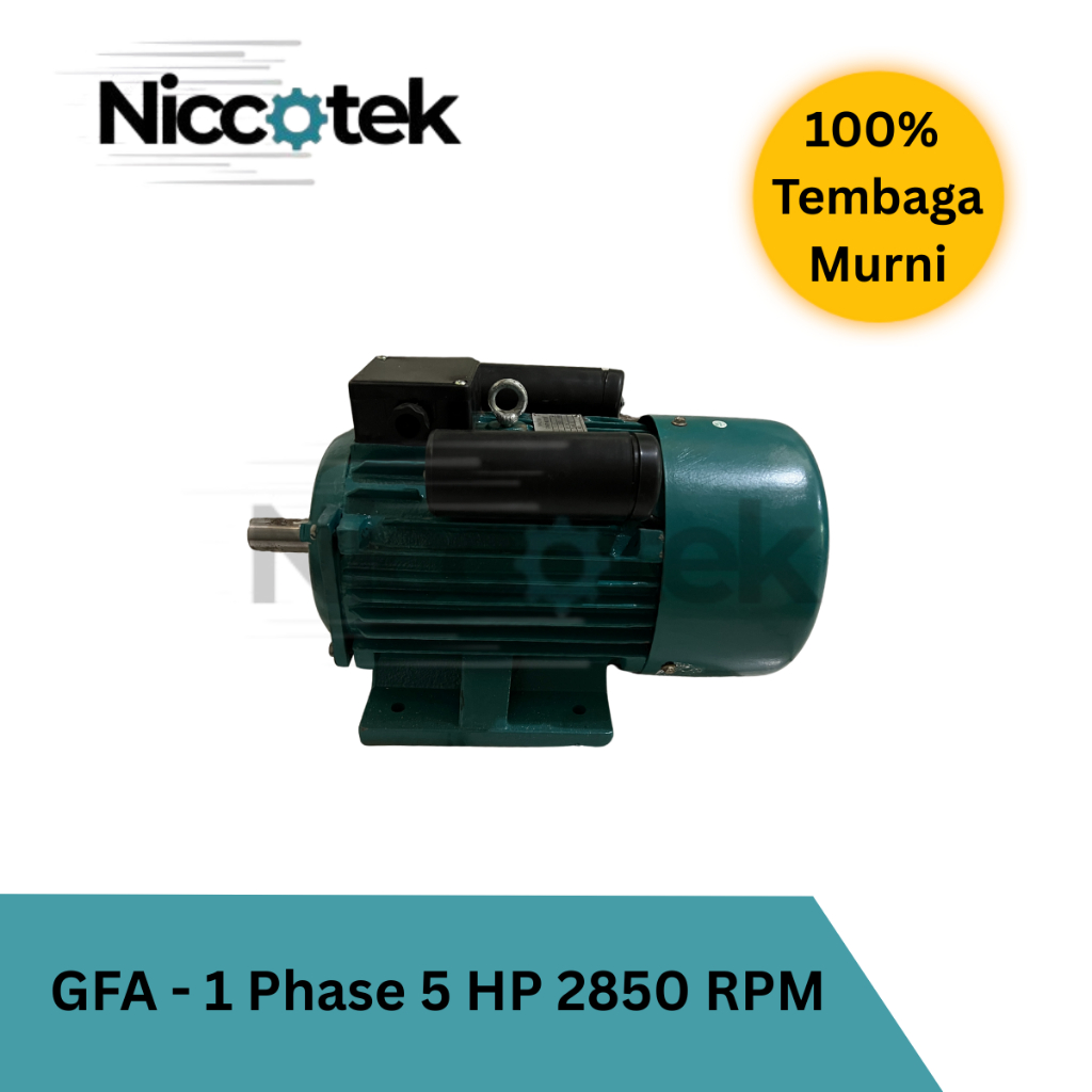 GFA Ultimate Dinamo 1 Phase 5 HP 2850 RPM Tipe 3.7 KW 220V Elektro Motor Penggerak Mesin