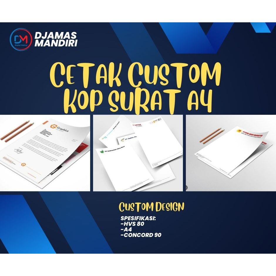 

Cetak Kop Surat A4/F4 Print Custom Full Colour Free Design