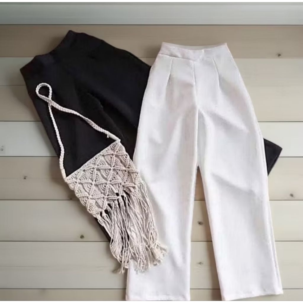 Celana Kulot Scuba Putih / Celana Panjang Termurah / Celana Panjang Kulot Scuba Wanita