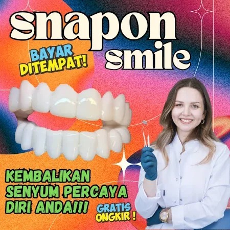 Snap On Smile Gigi Palsu 100% Authentic Satu Set (Atas & Bawah)
