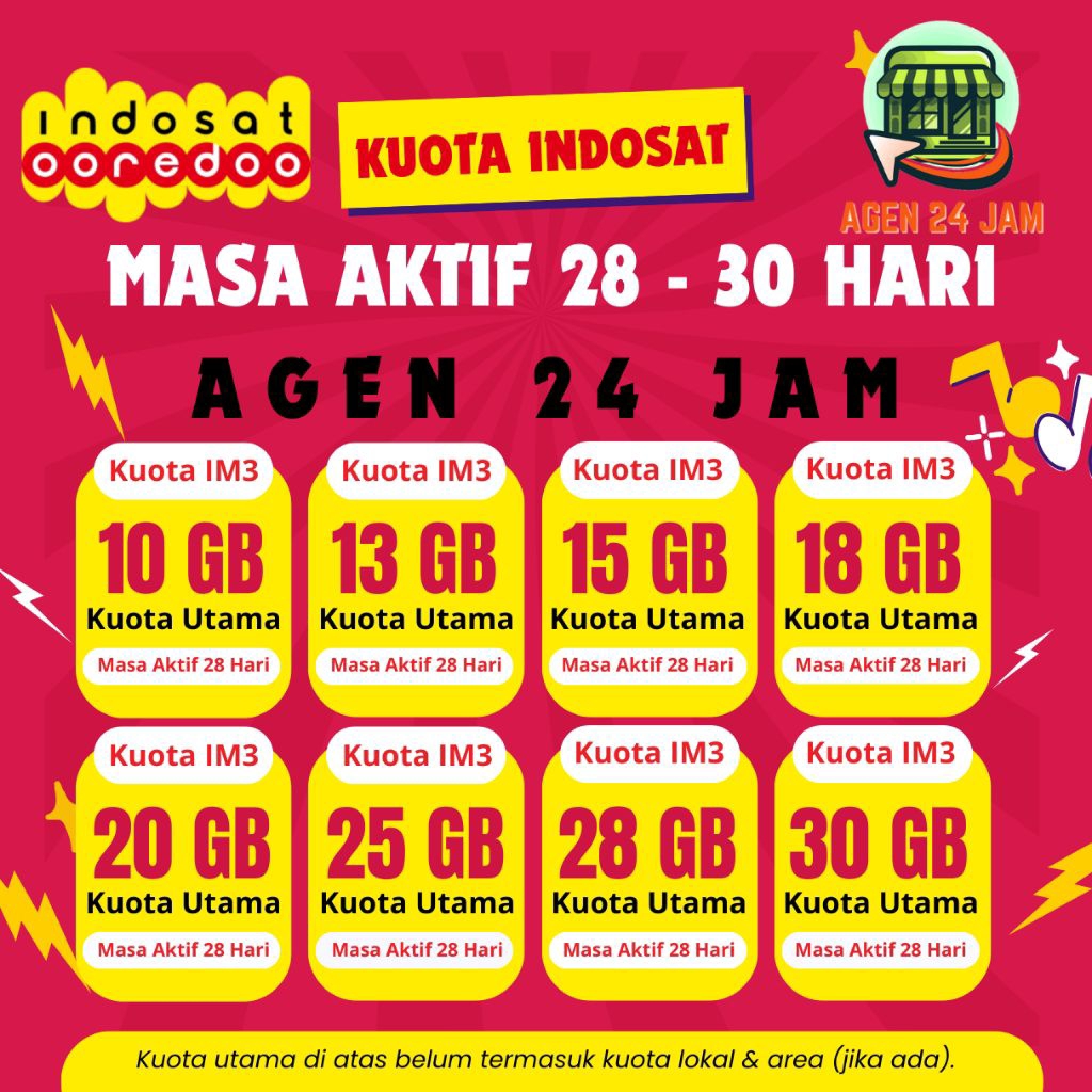 PAKET DATA IM3 MASA AKTIF 28 - 30 HARI | KUOTA INTERNET INDOSAT IM3 MURAH BULANAN 24 JAM | PROSES CE