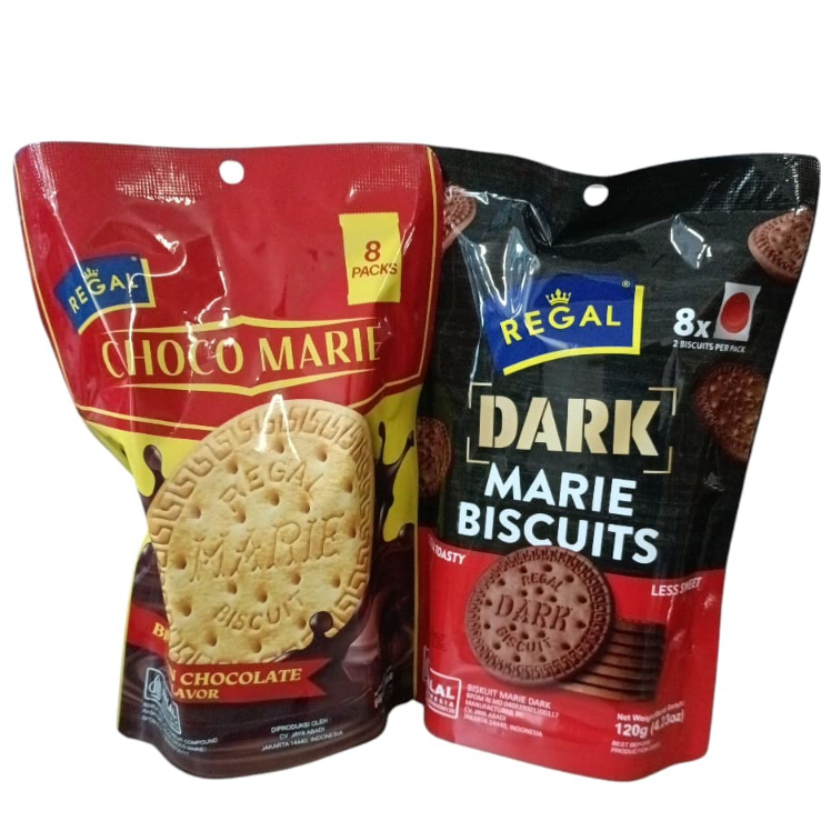 

Regal Marie Biscuits Dark & Choco Marie kemasan pouch