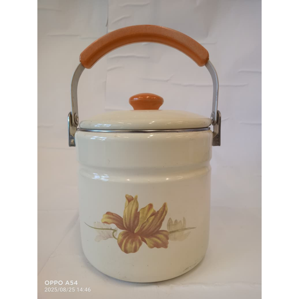 Chefina Rantang Tunggal Enamel 14cm Food Container Pot Single Handle