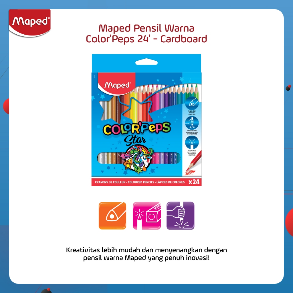 

Maped Pensil Warna Color'Peps 24' - Cardboard