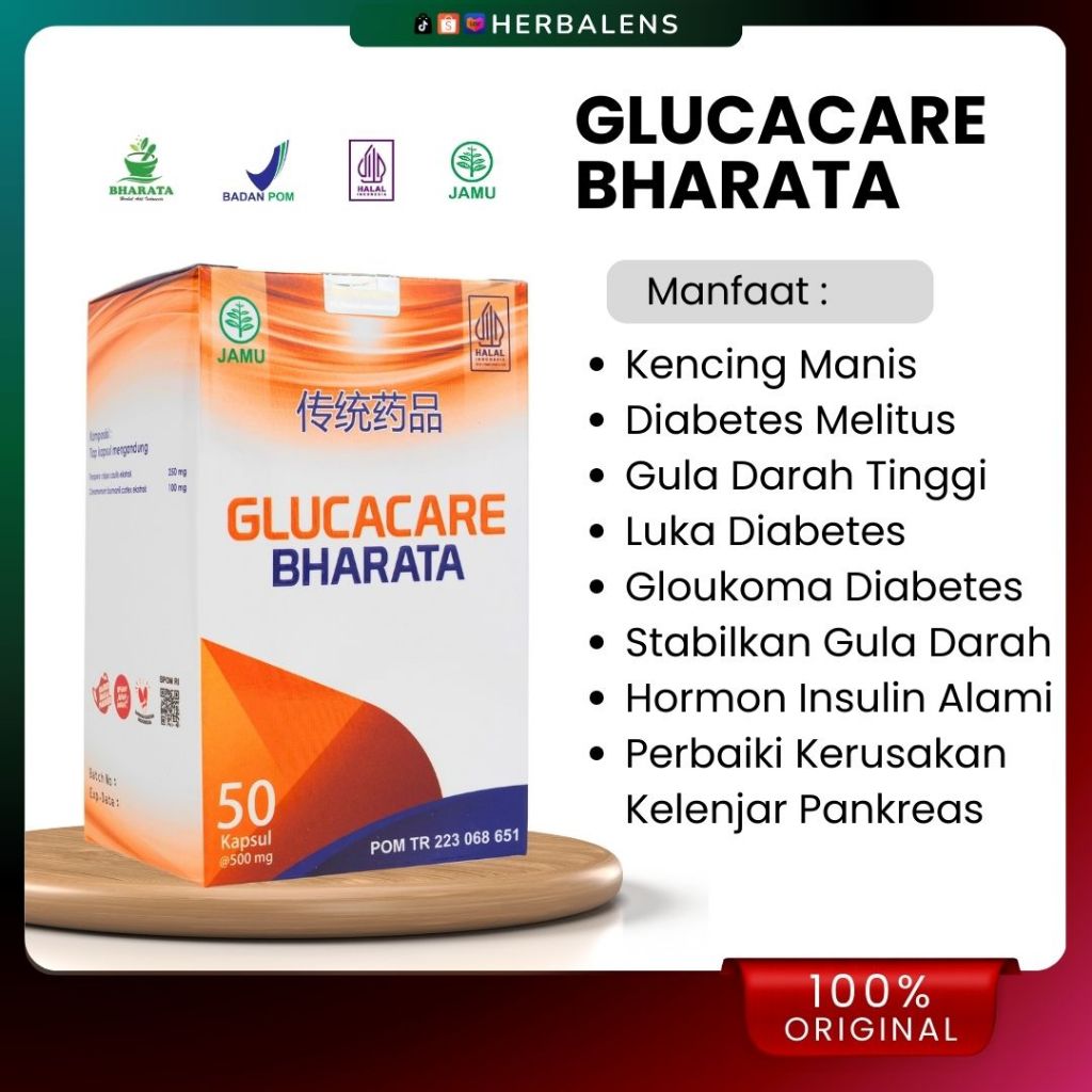 Obat Herbal Penurun Gula Darah Luka Diabet Bharata Glucacare
