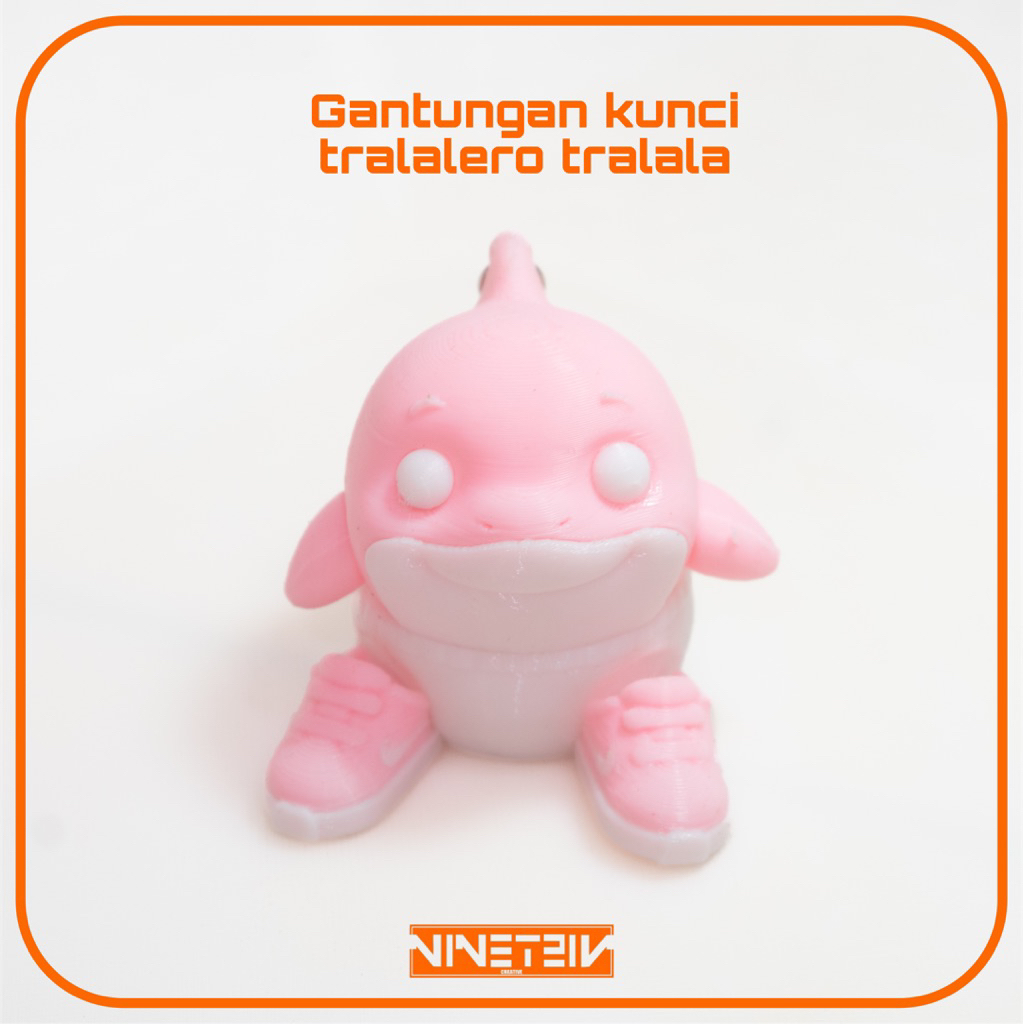 Brainrot toys Keychain Tralalero Tralala Baby pink gantungan kunci