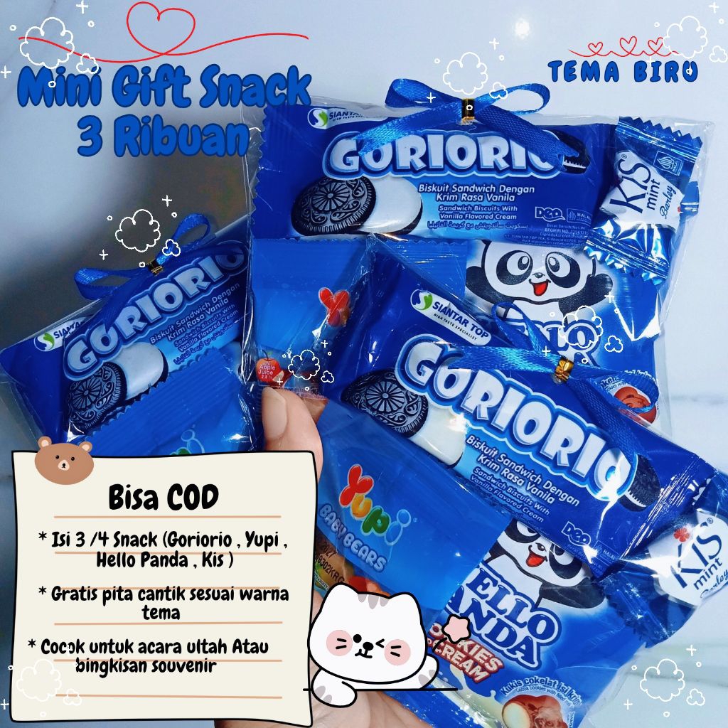 

Mini Gift Snack 3 Ribuan Tema Biru | Bingkisan Ulang Tahun Souvenir Anak Murah
