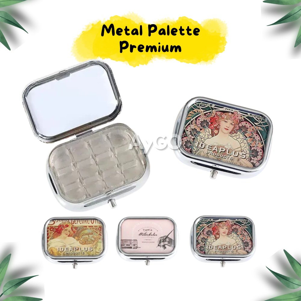 

Premium Mini Metal Palette Painting / Palette Lukis Portable / Travel Palette Painting Watercolor
