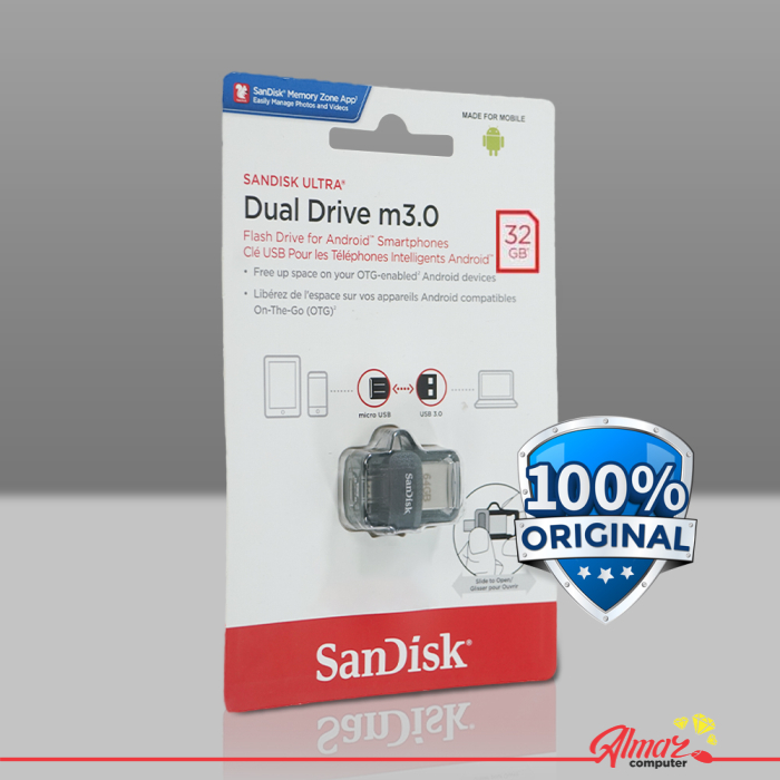 SanDisk Ultra Dual Drive Micro USB 3.0 32GB-SDDD3-32G - Black