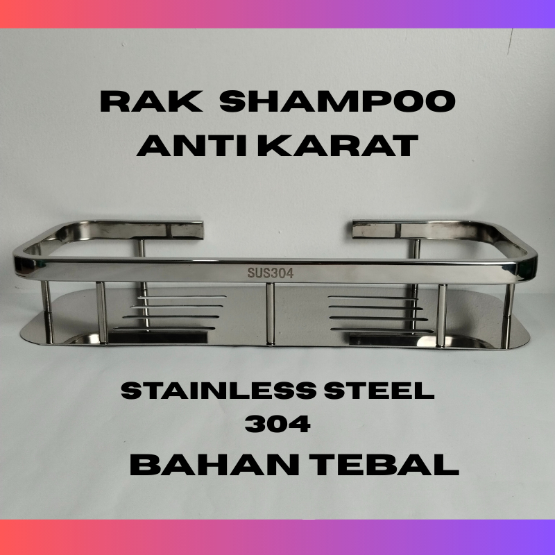 rak sabun kotak stainless / rak shampo stainless / rak kamar mandi sabun shampo