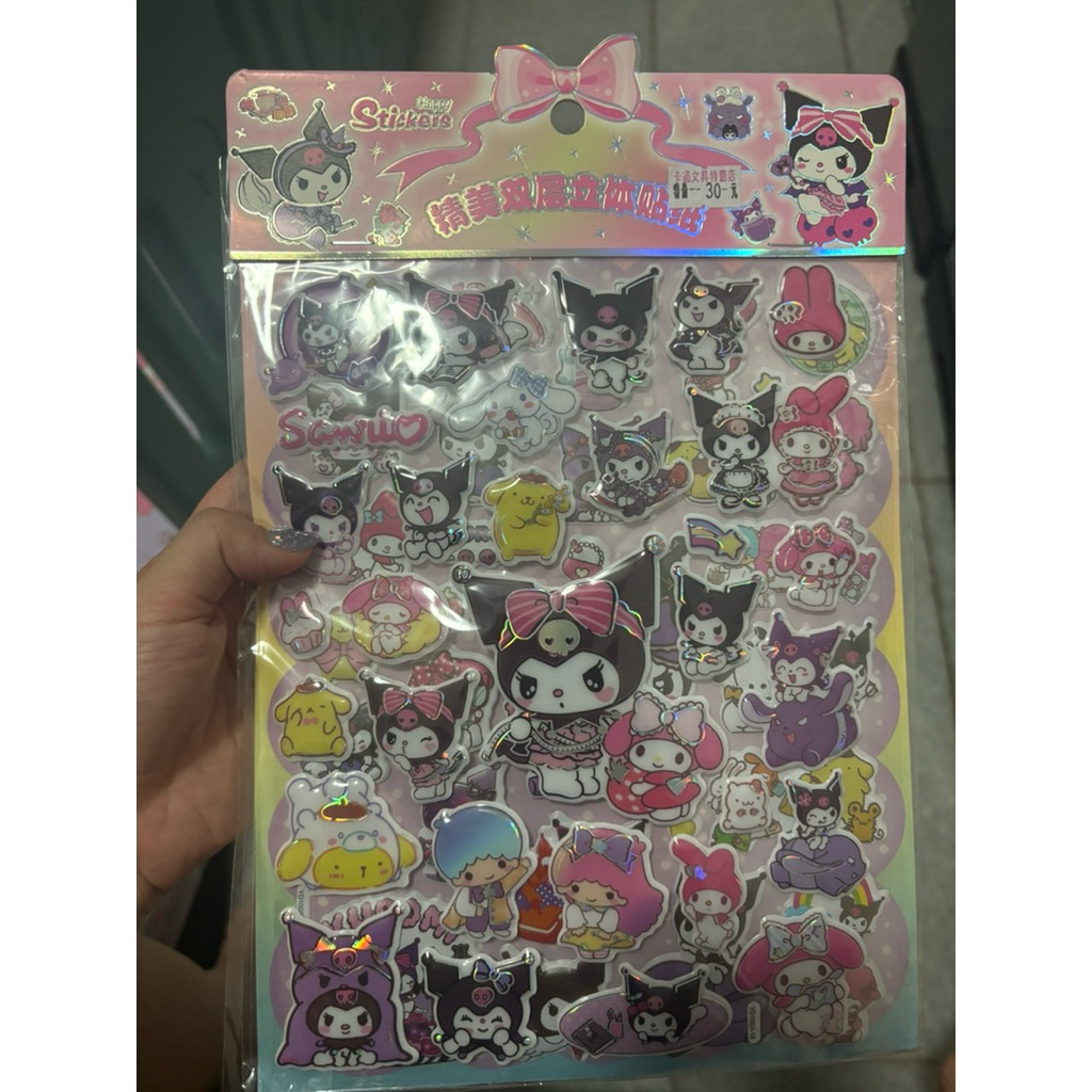 

New Stiker Tempel 3D Anak Sanrio Karakter Kuromi Melody Pompurin Cinamorol