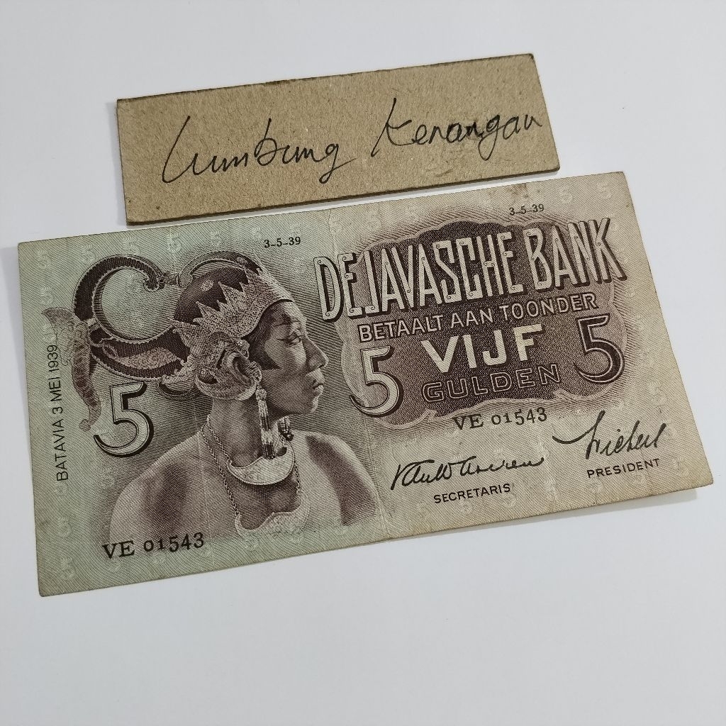 uang kuno Wayang 5 Gulden