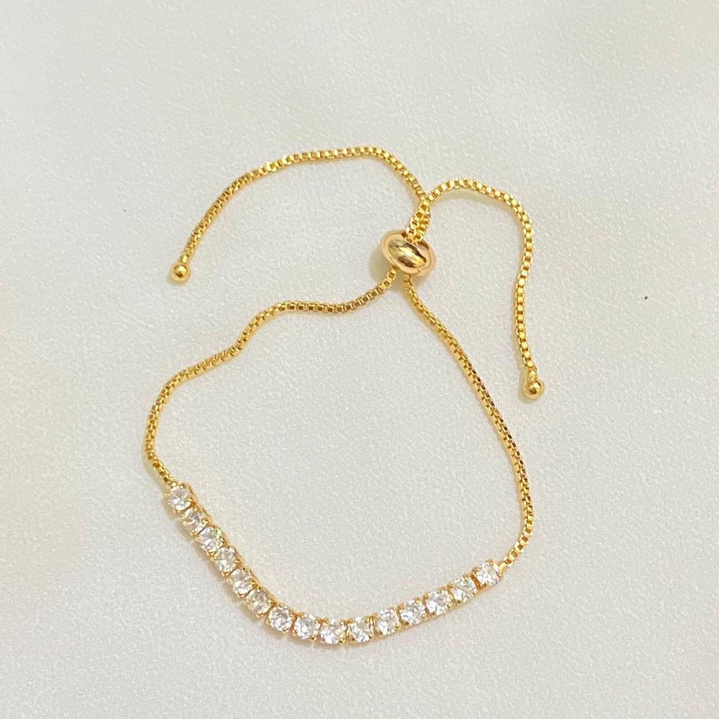 Gelang Serut Xuping Lapis Emas Baris Permata