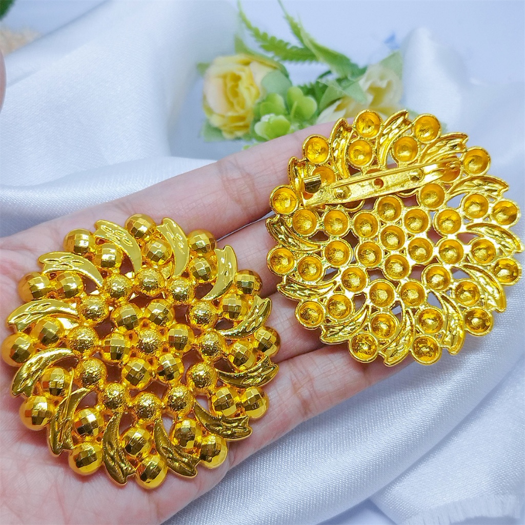 Bros Pin Bross Dubai Bunga Kendari Model Yang Modis Dan Elegan Berlapis Emas 24k Gold Terbaru