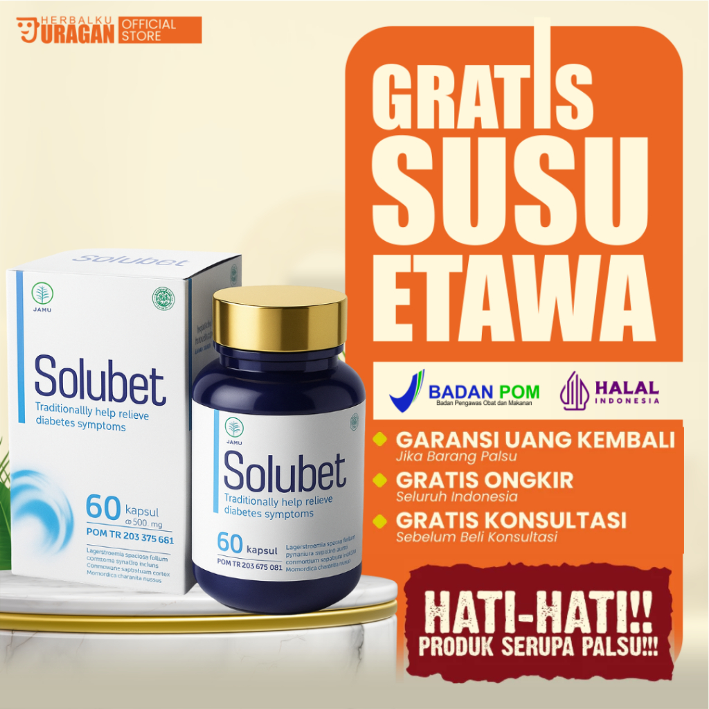 SOLUBET DIABETES – Kapsul Herbal Kencing Manis Original SS Jaya Group