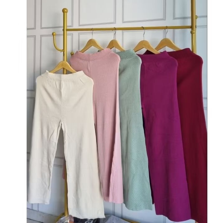 Celana Kulot Knit Wanita Bkk Import | High Waist Kulot Bangkok Premium