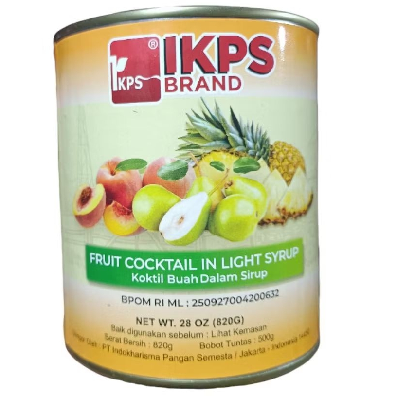 

Buah Campur Cocktail Kaleng IKPS Brand 820gr (500gr) Koktil Buah Dalam Larutan Sirup Fruit Cocktail Kaleng
