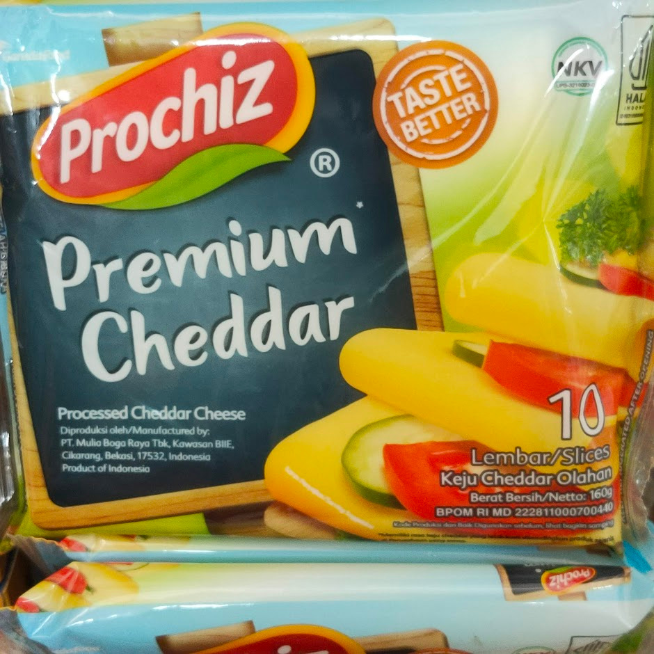 

PROCHIZ Premium Cheddar isi 10slices 160gr Keju Cheddar Olahan