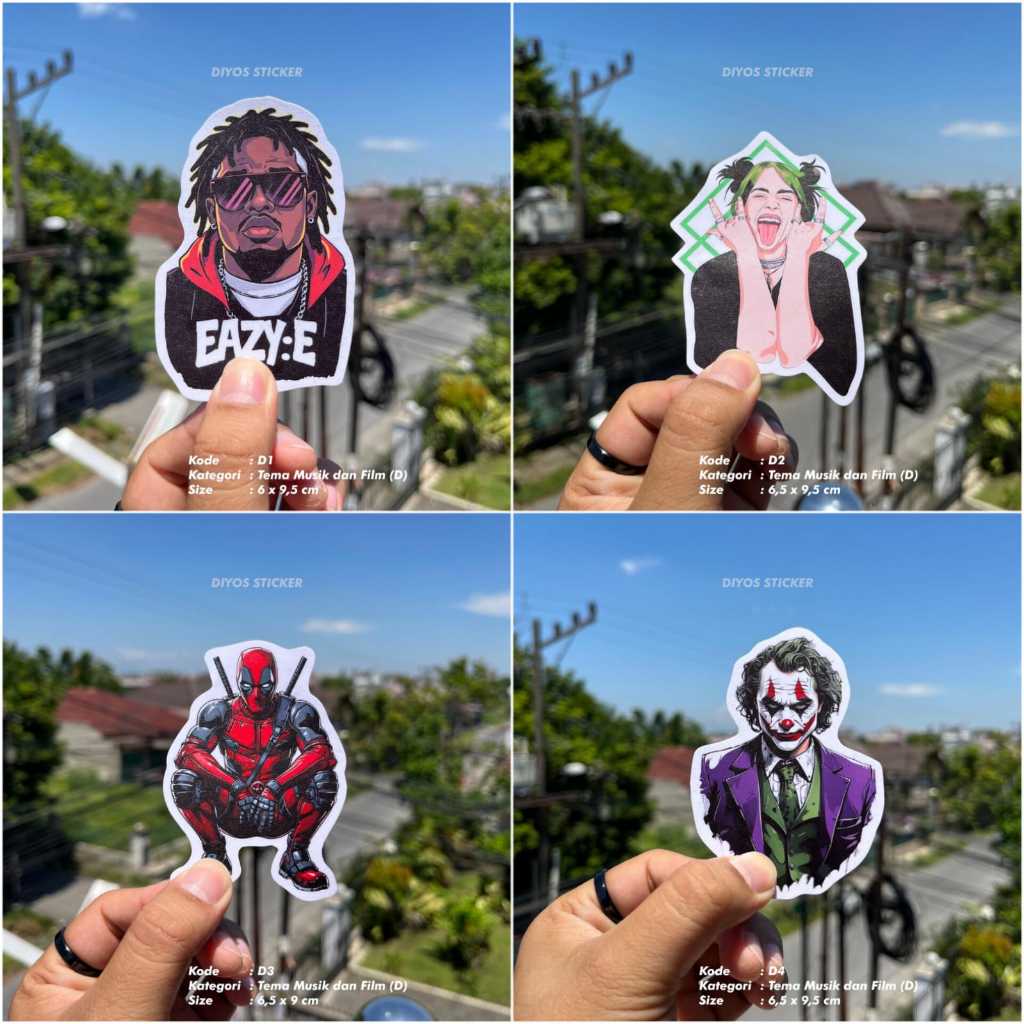 

DIYOS STICKER WATERPROOF TEMA MUSIK DAN FILM | STIKER LAPTOP, HP, TUMBLR, HELM TAHAN AIR