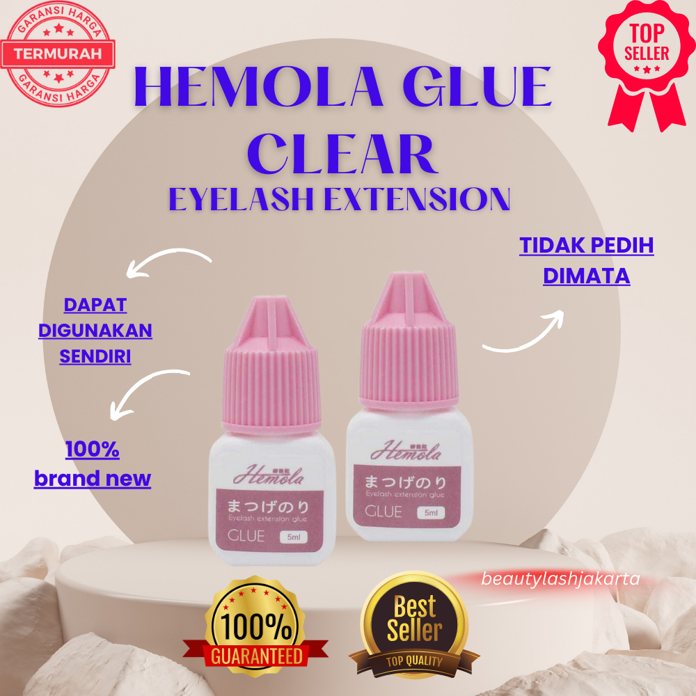 GLUE HEMOLA LEM EYELASH EXTENSION HEMOLA CLEAR GLUE LEM BULUMATA SAMBUNG BENING