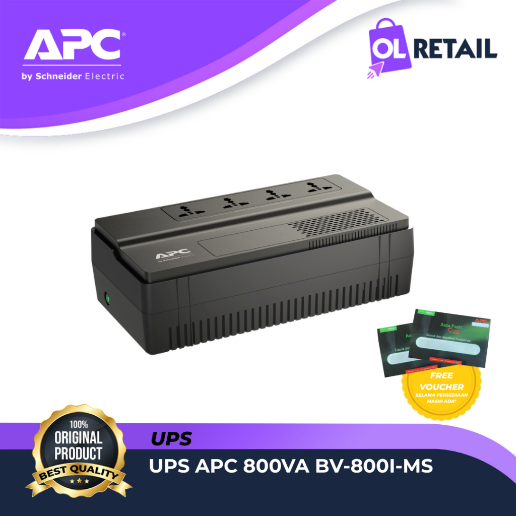 UPS APC 800VA BV800I BV-800I-MS 450W Universal Outlet AVR Surge