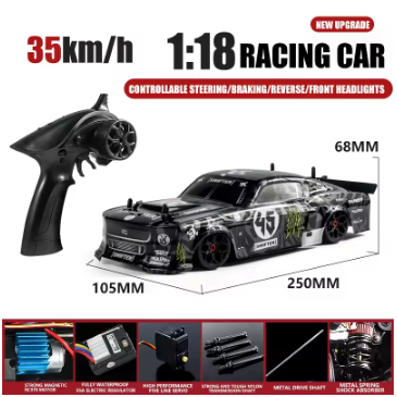 HBX 1:18 Electric Drift Four-Wheel Drive RC Model With Light Control Remote Control Car Drift High-S