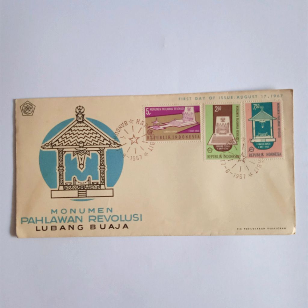 

Antik Vintage Perangko Sampul Hari Pertama MONUMEN PAHLAWAN REVOLUSI LUBANG BUAJA Terbit 17 Agustus 1967 Utuh Layak Koleksi