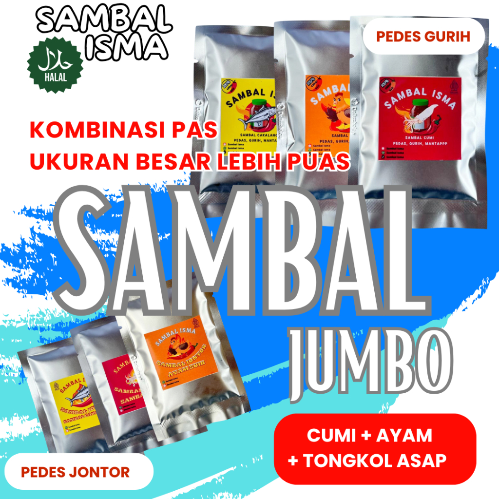 

TRIO Paling Dicari Ukuran Jumbo 3 Sambal Cumi + Ayam + Tongkol Asap Sangat Praktis Ga BOSENIN