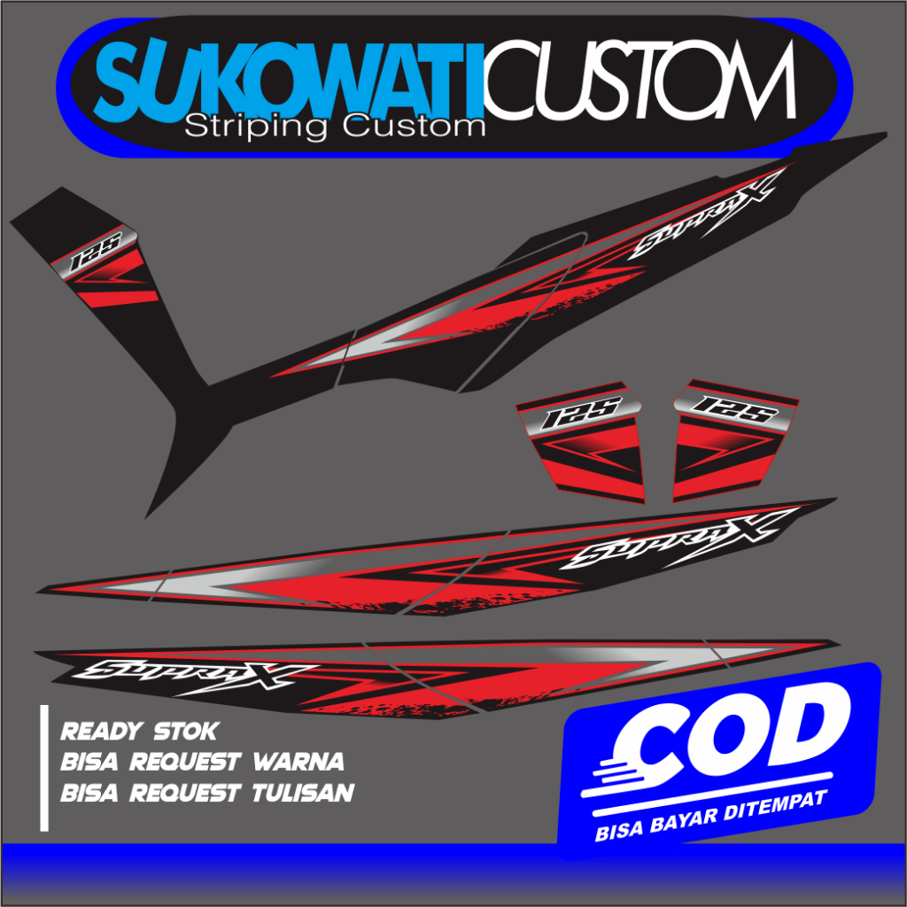 STRIPING HONDA STICKER SUPRA X 125 BATMAN KPH SUPRA X 125 2008-2012 VARIASI