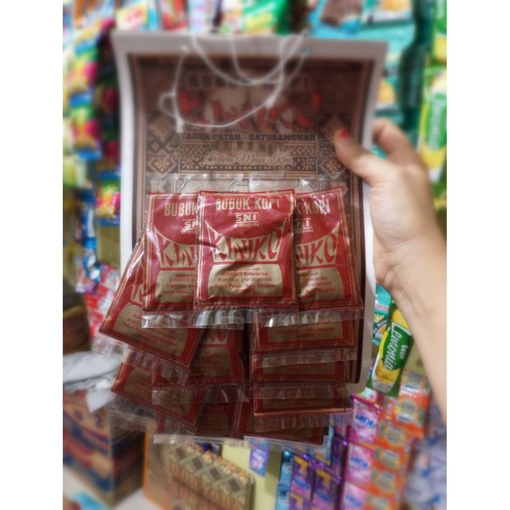 

BUBUK KOPI KINIKO SACHET BELI 1 GRATIS 1 ASLI TABEK PATAH BATUSANGKAR/ KOPI ORI KEMASAN BARU