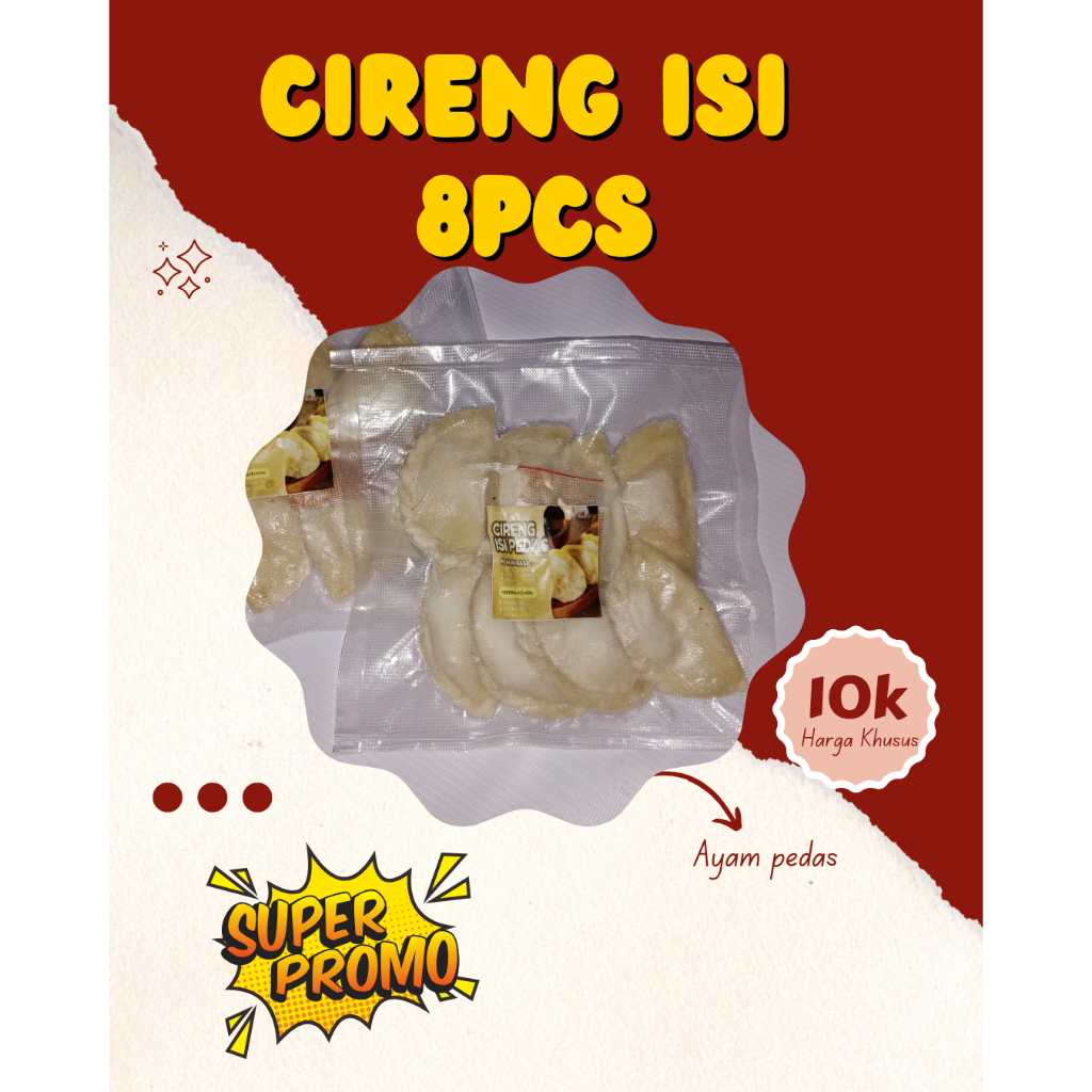 

Cireng isi ayam pedas ( 8pcs )