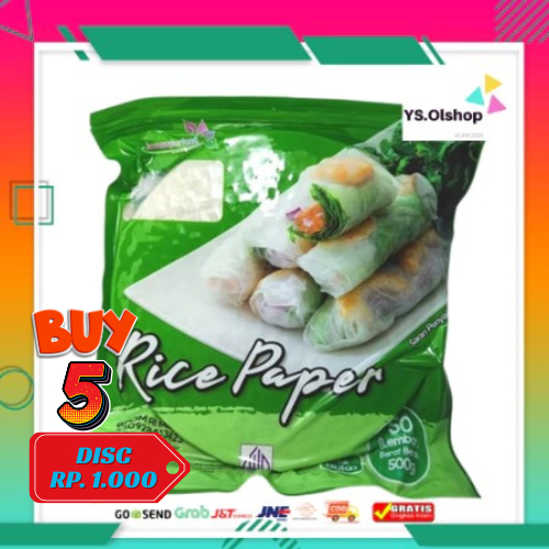 

Rice Paper Bulat 500 g isi 50 lembar - Banh Trang 22cm - Kulit Lumpia Vietnam- Rice roll- Salad Wrap