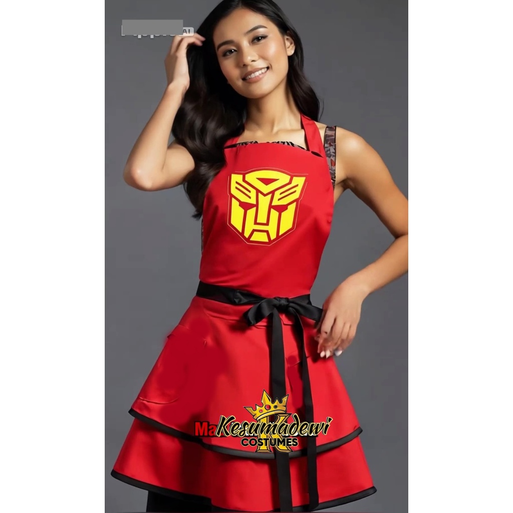 TRANSFORMER Apronskirt Cosplay Party Pesta Halloween Kostum Premium Hitam Pria Wanita Dewasa Superhe