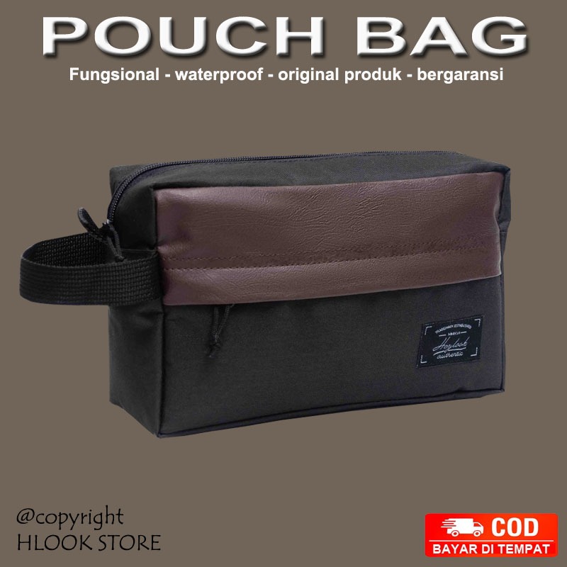 Pouch bag unisex pria wanita tas genggam clutch bag cowok cewek berkualitas