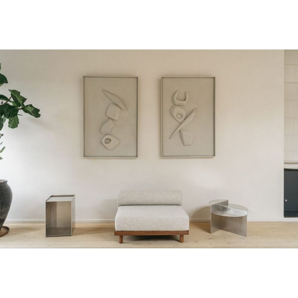 kiyora furniture -single sofa persegi tanpa sandaran dengan guling panjang Cassius bouncle bench