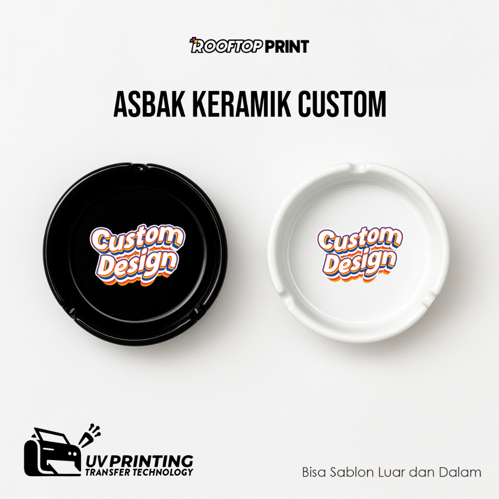 Asbak Keramik custom / Ashtray Custom / Asbak media promosi