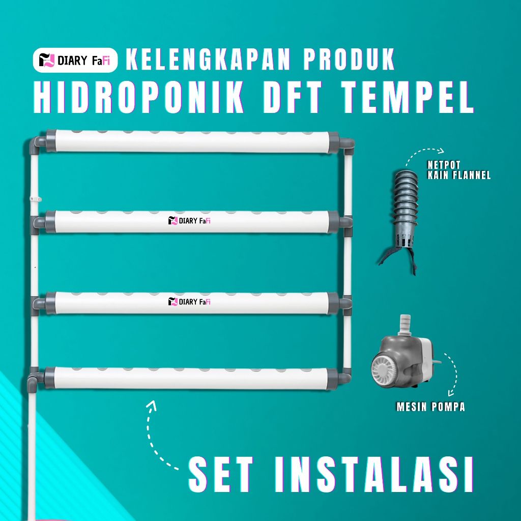 HIDROPONIK DFT TEMPEL FULLSET | 2 DAN 3 INCH | HIDROPONIK TEMPEL DINDING