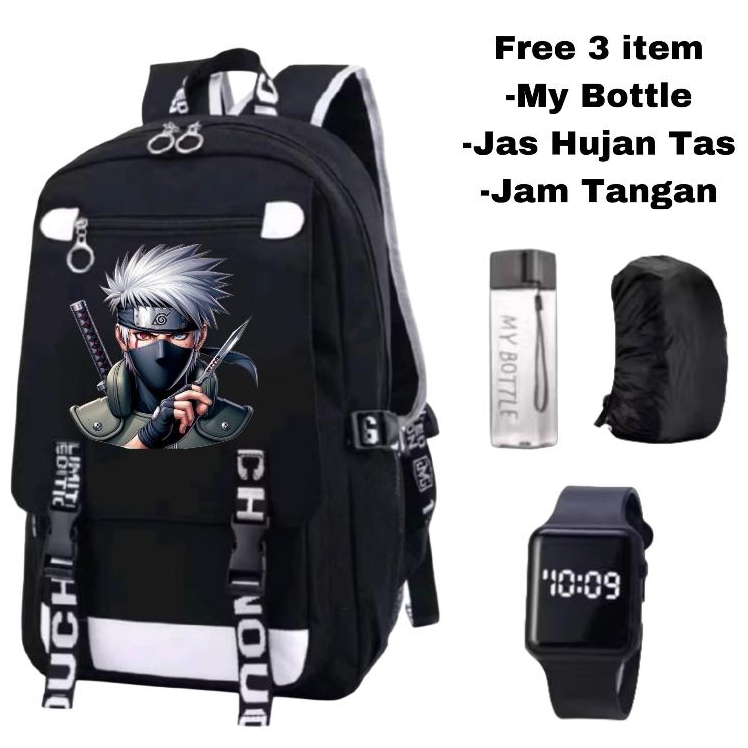 TAS SEKOLAH ANAK KARAKTER NARUTO UZUMAKI KEKINIAN TAS JUJUTSU KASIEN GOJO SATORU ANIME TERBARU VIRAL