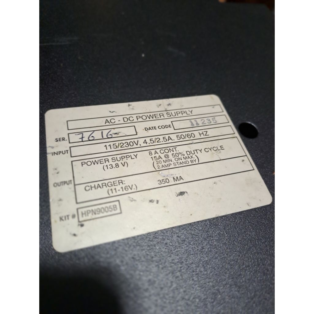 POWER SUPPLY MOTOROLA ORIGINAL PS MOTOROLA GR500 REPEATER CDR500