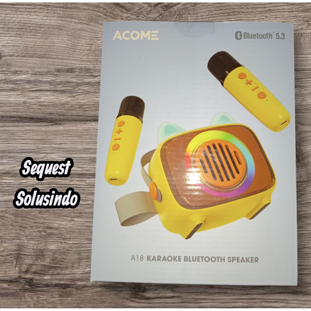 Speaker acome a18 mini karaoke bluetooth  dual mic RGB