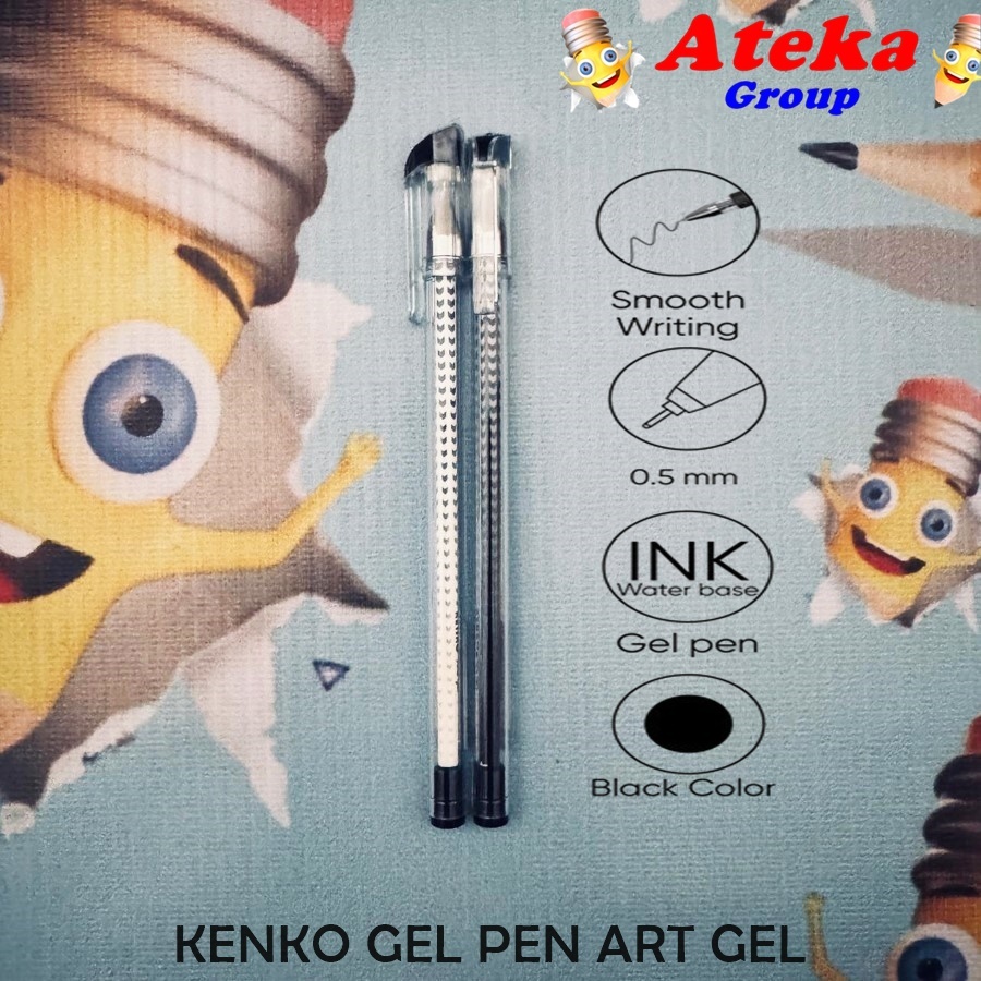 

[1 PCS] KENKO ART GEL PEN BLACK N WHITE